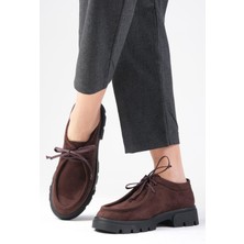 Mio Gusto Hope Kahverengi Kalın Tabanlı Kadın Loafer Ayakkabı