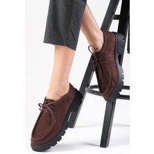 Mio Gusto Hope Kahverengi Kalın Tabanlı Kadın Loafer Ayakkabı