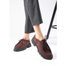 Mio Gusto Hope Kahverengi Kalın Tabanlı Kadın Loafer Ayakkabı