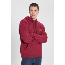 Wrangler Relaxed Fit Geniş Kesim Kapüşonlu Bordo Sweatshirt