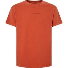 Pepe Jeans Bisiklet Yaka Baskılı Kiremit Erkek T-Shirt PM509231 165 Dave Tee