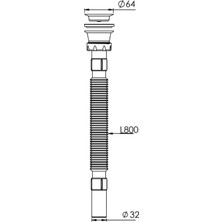 Gpd SFN02 Körüklü Lavabo Sifonu (Paslanmaz Vidalı) - Bellows Siphon