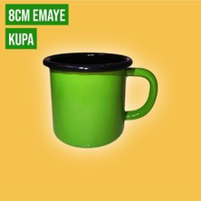 Qussine Emaye Kordonlu Kupa - Emaye Kampçı Kupası - Kahve Fincanı - Kamp Bardağı 350 ml