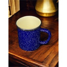 Qussine Emaye Kupa Kampçı Kupası Retro Kupa Lacivet 350 ml 8 cm