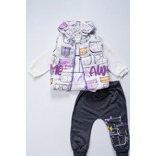 Lusana 1501 6-18 Ay Meaw Yelekli 3'lü Takım