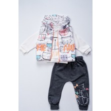 Lusana 1501 6-18 Ay Meaw Yelekli 3'lü Takım