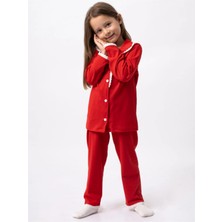 Lusana 048 5-7 Yaş Dantelli Biyeli Kız Pijama Takımı