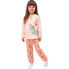 Lusana 7013 1-4 Yaş Papağan Baskılı Pijama Takım