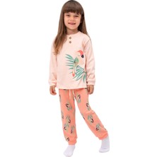 Lusana 7014 4-7 Yaş Papağan Baskılı  Pijama Takım