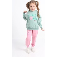 Lusana 3563 3-7 Yaş Lıttle Flower Baskılı 2iplik Mevsimlik Kız Takım