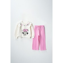 Lusana 50224 3-7 Yaş Yaka Fırfırlı Mınıe  Bows Baskılı Takım