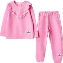 Lusana 3096 3-6 Yaş Kız Fırfırlı Arma Detaylı Takım