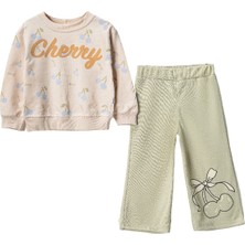 Lusana 24421 2-5 Yaş Kız Cherry Kiraz Baskılı 2li Takım