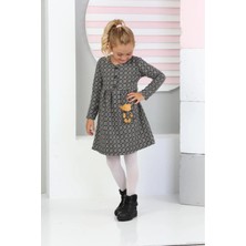 Lusana 3019 3-7 Yaş Ayıcık Oyuncak Detaylı Kışlık Elbise