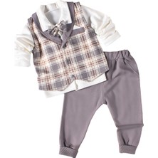 Lusana 1010 9-24 Ay Kareli Yelekli 3lü Takım