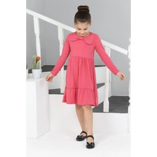 Lusana 3053 6-10 Yaş Yakalı Garnili Elbise