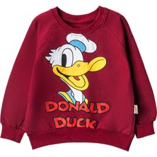 Lusana 30124 3-7 Yaş Donald Duck Baskılı Sweat