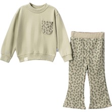 Lusana 24422 2-5 Yaş Leopar Desenli Cepli Ispanyol Paça 2li Takım