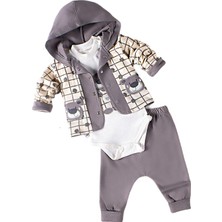 Lusana 0402 0-12 Ay Ayılı Hırkalı 3lü Takım