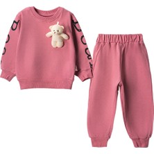 Lusana 501224-K 2-5 Yaş Bear Baskılı Ayıcıklı Kız 2'li Takım