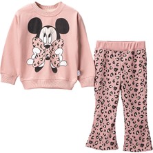 Lusana 24418 2-5 Yaş Kız Minnie Leopar Baskılı 2li Takım