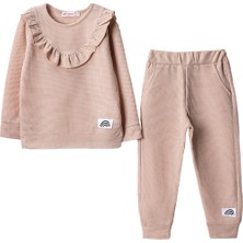 Lusana 3096 3-6 Yaş Kız Fırfırlı Arma Detaylı Takım