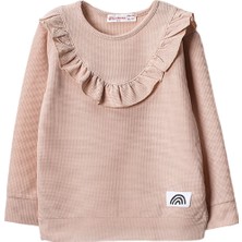 Lusana 3096-1VRYNT 7-10 Yaş Kız Fırfırlı Arma Detaylı Takım