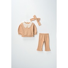 Lusana 2008 6-24 Ay Kız Önlük Yaka Bandanalı 3'lü Takım