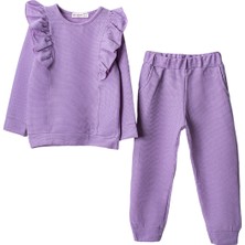 Lusana 3095 3-6 Yaş Kız Fırfır Detaylı Takım