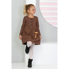 Lusana 3019 3-7 Yaş Ayıcık Oyuncak Detaylı Kışlık Elbise