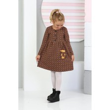 Lusana 3019 3-7 Yaş Ayıcık Oyuncak Detaylı Kışlık Elbise