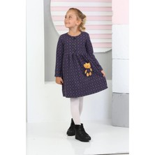 Lusana 3019 3-7 Yaş Ayıcık Oyuncak Detaylı Kışlık Elbise