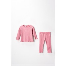 Lusana 9875 6-18 Ay Kalp Nakışlı Fitilli 2'li Takım
