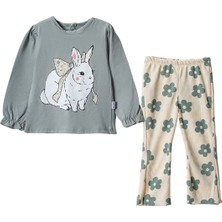 Lusana  24412 9-24 Ay Kız Tavşan Baskılı 2'li Takım