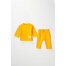 Lusana 2024-3 9-24 Ay Bisiklet Yaka Armalı Düz 2'li Takım