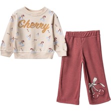 Lusana 24421 2-5 Yaş Kız Cherry Kiraz Baskılı 2li Takım