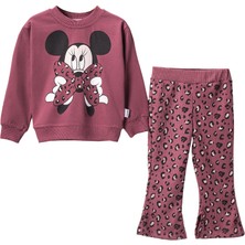 Lusana 24418 2-5 Yaş Kız Minnie Leopar Baskılı 2li Takım
