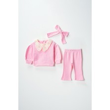 Lusana 2008 6-24 Ay Kız Önlük Yaka Bandanalı 3'lü Takım