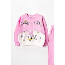 Lusana 50324 3-7 Yaş Daısy Duck Baskılı  Kız Iki Iplik Takım