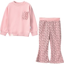 Lusana 24422 2-5 Yaş Leopar Desenli Cepli Ispanyol Paça 2li Takım