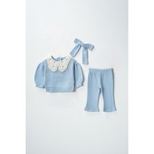 Lusana 2008 6-24 Ay Kız Önlük Yaka Bandanalı 3'lü Takım