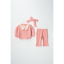 Lusana 2008 6-24 Ay Kız Önlük Yaka Bandanalı 3'lü Takım