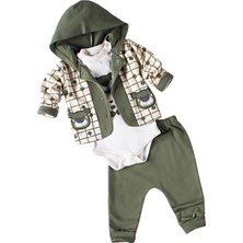 Lusana 0402 0-12 Ay Ayılı Hırkalı 3lü Takım