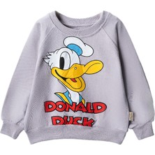 Lusana 30124 3-7 Yaş Donald Duck Baskılı Sweat