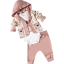 Lusana 0402 0-12 Ay Ayılı Hırkalı 3lü Takım