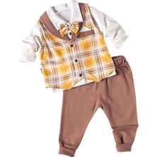 Lusana 1010 9-24 Ay Kareli Yelekli 3lü Takım