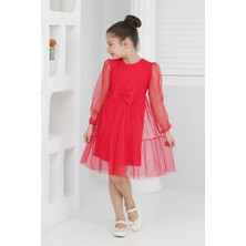 Lusana 30355-0 Papyonlu Tüllü Elbise