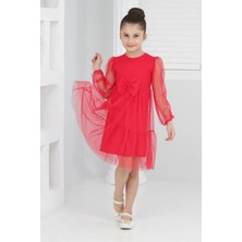 Lusana 30355-0 Papyonlu Tüllü Elbise