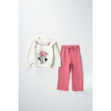 Lusana 50224 3-7 Yaş Yaka Fırfırlı Mınıe  Bows Baskılı Takım