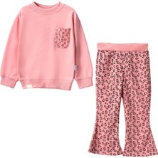Lusana 24422 2-5 Yaş Leopar Desenli Cepli Ispanyol Paça 2li Takım